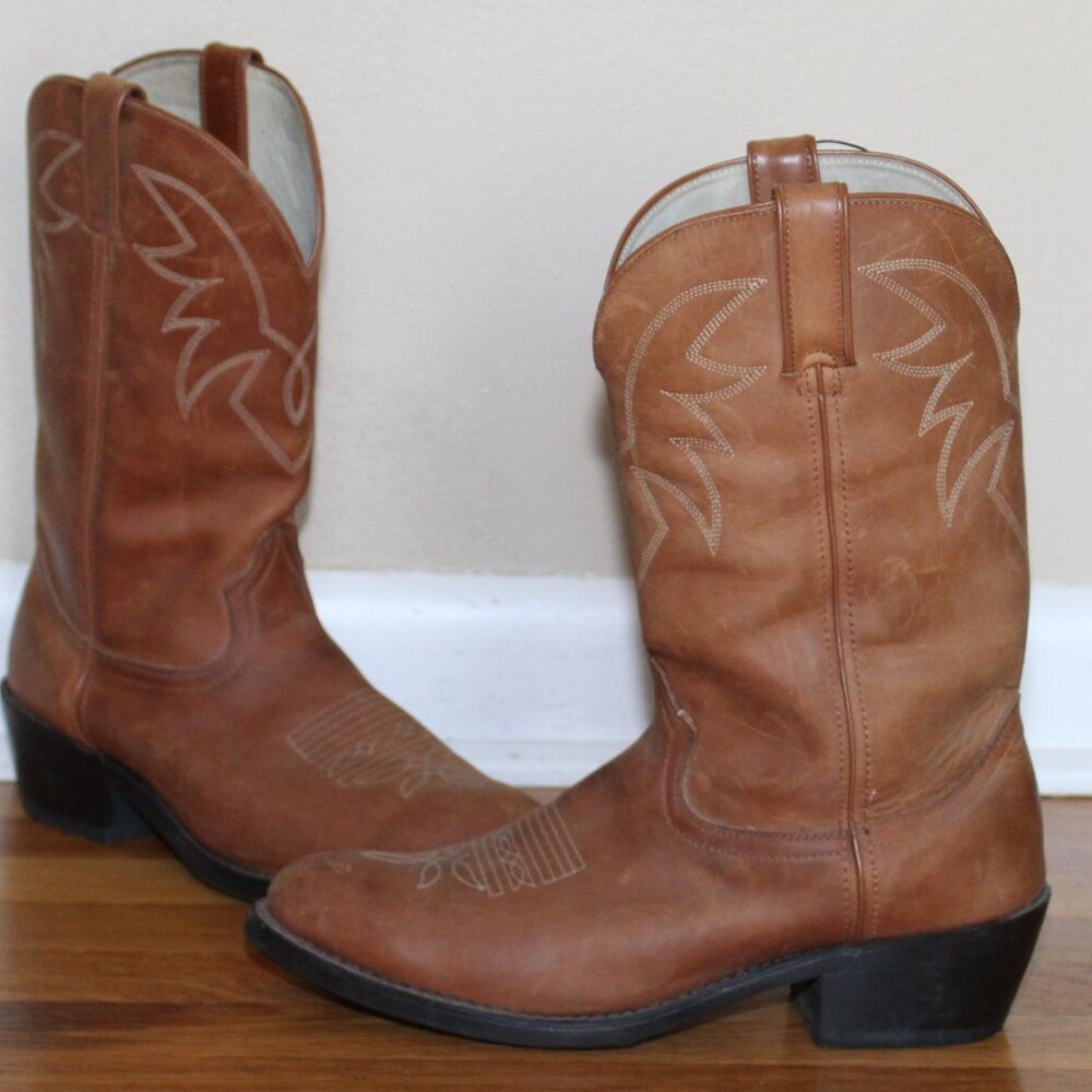 Durango Brown Leather Pull On Western Cowboy Boots TR764 Men's 8.5 EE